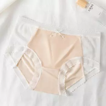 Милые чистые женские кружевные сексуальные трусики из шелка и хлопка Mulberry, легкие дышащие трусики с треугольными чашечками на талии M