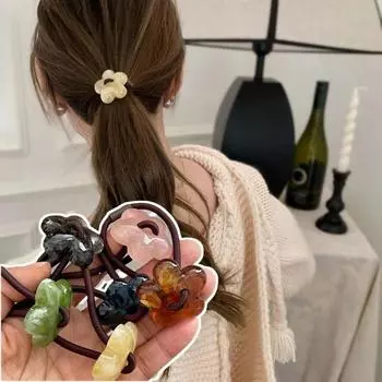 Милые цветочные эластичные ленты для волос, милые изысканные резинки для хвоста для девочек, резинка для волос в стиле Мори, детские аксессуары для волос