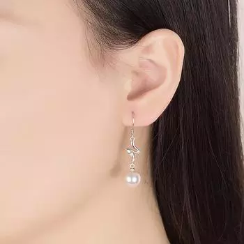 Милые цветы капли воды жемчужные серьги женские посеребренные модные циркониевые простые изящные серьги кольца