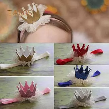 Милые дети для маленьких девочек, кружевная корона, повязка для волос, головной убор, повязка на голову, аксессуары, брелок для волос