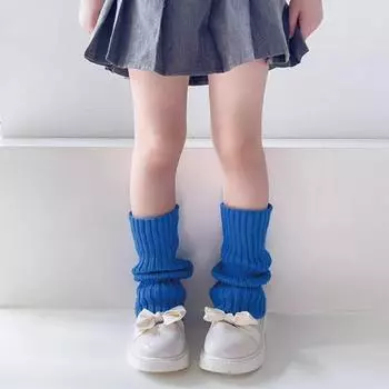 Милые детские гетры конфетного цвета для девочек, вязаные носки для ног для детей, однотонные, эластичные, универсальные, с изображением слона на осень и зиму 28cm or 11.02inch