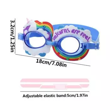 Милые детские мультяшные очки для плавания с русалочкой, противотуманные очки для плавания, летние аксессуары для плавания, силиконовые очки с берушами CZECH REPUBLIC