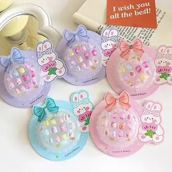 Милые детские наклейки для ногтей, мультяшные узоры, съемные зажимы для ногтей, подарки для маленьких девочек, набор аксессуаров для браслетов A