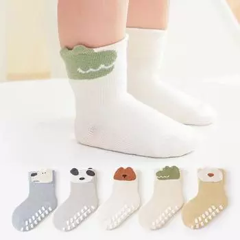 Милые детские носки, противоскользящие хлопковые носки для девочек и мальчиков, детские напольные носки для новорожденных, детские забавные носки с героями мультфильмов, От 0 до 5 лет 0-1Y