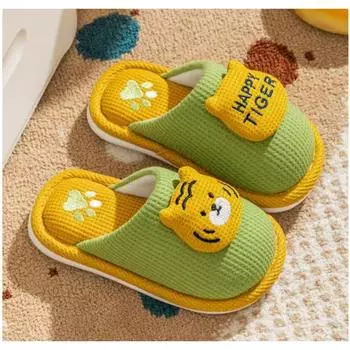 Милые детские осенне-зимние теплые нескользящие хлопковые тапочки 24-25 inner length 15cm розовый