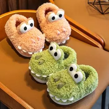 Милые детские тапочки из хлопка с рисунком крокодила 28-29 inner length 18.5CM