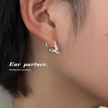 Милые детские веселые серьги в виде бегущей кошки, женские нишевые высококачественные серебряные серьги-иглы, простые и уникальные модные серьги 925 silver needles