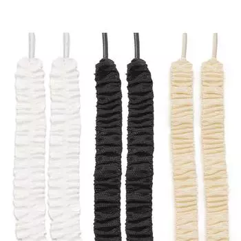 Милые девчачьи плоские эластичные шелковые шнурки для обуви кружевные грибковые шнурки для кроссовок аксессуары для обуви шнурки для тенниса 80cm чёрный