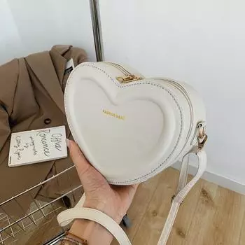 Милые девушки красные сумки через плечо в форме сердца модная женская кожаная сумка через плечо новая повседневная мини-сумка для мобильного телефона Mini(Max Length<20cm)