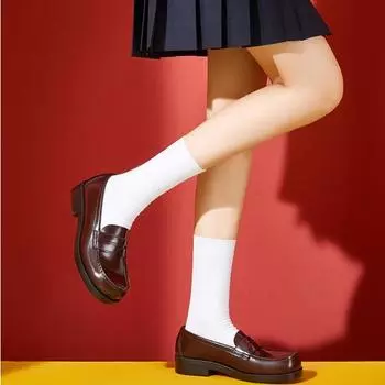 Милые девушки Лолита японские туфли JK для студентов туфли на среднем каблуке мокасины школьные туфли на низком каблуке 35