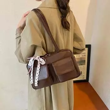 Милые дизайнерские сумки-подмышки с бантом для женщин, новые модные прочные женские сумки большой емкости из искусственной кожи, сумки через плечо