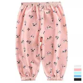 Милые длинные брюки с принтом мультфильмов, детские свободные длинные брюки 80 светло-синий