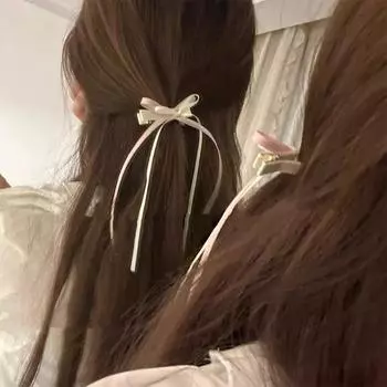 Милые длинные шпильки для волос французская Лолита кружевная лента кисточка бант заколка для волос для женщин