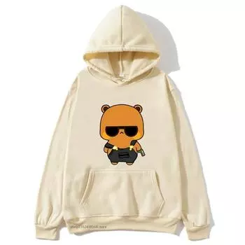 Милые Дуду и Бубу Дуду, как офицер-шпион в черной женской толстовке с капюшоном, парная одежда, толстовка с пандой и медведем Брауни, женская уличная одежда XXL