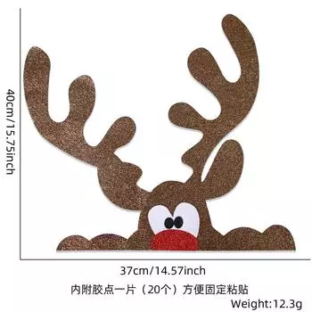Милые фетровые рождественские украшения для дверей с Сантой, снеговиком, оленем и красочными темами, праздничные Large Antlers