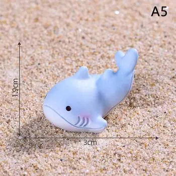 Милые фигурки акул, ручная работа, мультяшный кит, микро-ландшафтные украшения, мини-украшение для автомобиля из смолы 1.9*3cm