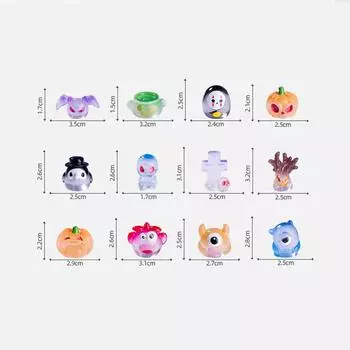 Милые фигурки из микропейзажа на Хэллоуин, поделки из смолы, мини-украшения для сада фей, симпатичные украшения в виде тыквы, привидения, летучей мыши