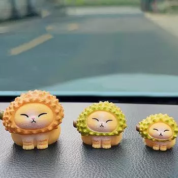 Милые фигурки кошек из дуриана 4 шт. Милые украшения для приборной панели автомобиля из смолы, украшения для салона автомобиля, аксессуары для украшений автомобиля United States