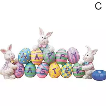 Милые фигурки кролика, пасхальные весенние кролики, настольные весенние украшения из смолы для свадьбы S7V4 C-1pcs