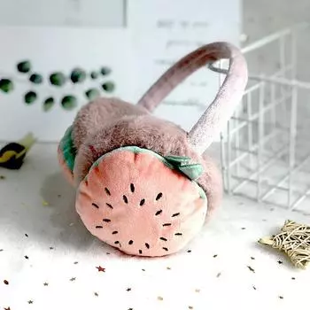 милые фруктовые детские наушники осень и зима теплые и удобные унисекс лыжи меховые наушники наушники повязка на голову Kiwi fruit