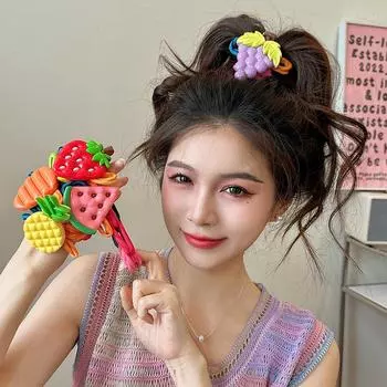Милые фруктовые резинки для волос радужные резинки для волос повязки для волос головные уборы для девочек и детей аксессуары для волос