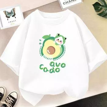 Милые футболки с арбузом для девочек, топы, летние свободные эстетичные повседневные футболки с героями мультфильмов, винтажная футболка с фруктами лимона 3T(100cm)
