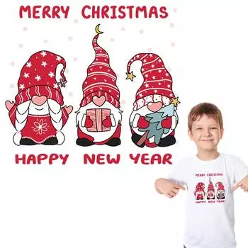 Милые гномы, аппликация на одежду, полоски, термопресс, аппликация, модный аксессуар «сделай сам», наклейка на джинсы, нашивка с Новым годом 23.1x21cm