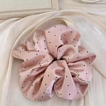 Милые голубые атласные модные резинки для волос, французские черно-белые резинки для волос в горошек для низкого хвоста, мраморные резинки для волос, резинки для волос НОВЫЕ