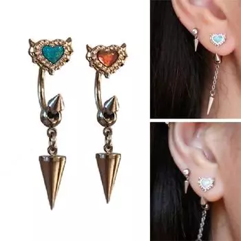 Милые гвоздики для ушей, классные украшения для ушей, сердечки, модные серьги-гвоздики из сплава, идеальный подарок для модных женщин оранжевый