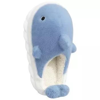 Милые хлопковые тапочки с изображением кита для женщин и мужчин — нескользящие, плюшевые, теплые, с толстой подошвой, с рисунком в виде мультяшного персонажа, для осени и зимы в помещении 220mm хаки