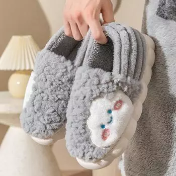 Милые хлопковые туфли на толстой подошве, осенне-зимние, новые домашние туфли из бархата, теплые, парные, мягкие, удобные, хлопковые туфли без застежек 3637 светло-желтого