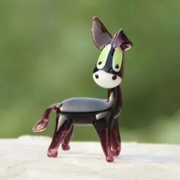 Милые хрустальные фигурки ослов, маленькие стеклянные украшения в виде животных, современные поделки в виде ослов, детские игрушки чёрный