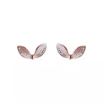 Милые и симпатичные серьги-гвоздики в виде кролика с бантиком, изысканные бриллиантовые простые легкие роскошные серьги