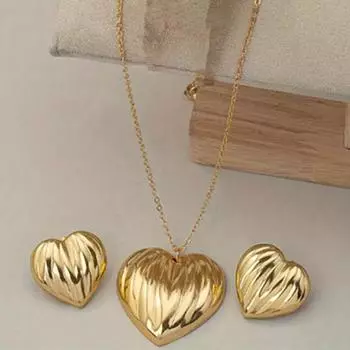 Милые и симпатичные женские серьги-колье в форме сердца с европейским и американским темпераментом золотой