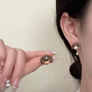 Милые и стильные серьги в виде мультяшной таксы для женщин — кофейного цвета, изысканный, уникальный дизайн, универсальный модный аксессуар Cute Dachshund Head Earrings