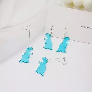 Милые и забавные прозрачные акриловые серьги с динозаврами – незаменимая вещь для любителей динозавров!