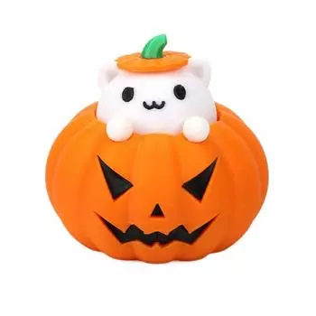 Милые игрушечные фигурки Мультяшная миниатюрная скульптура Забавная 3D-печатная статуэтка кошки-тыквы Гостиная Style 3