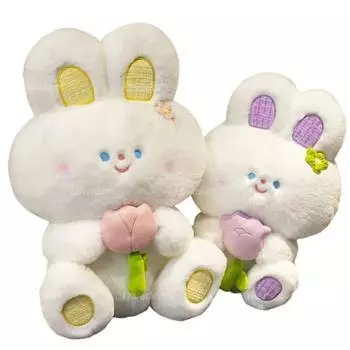Милые игрушки-кролики, милые мягкие игрушки-зверьки, милые куклы-кролики, кавайные подушки, подарок на день рождения для детей, подарок для девочек about 35cm жёлтый