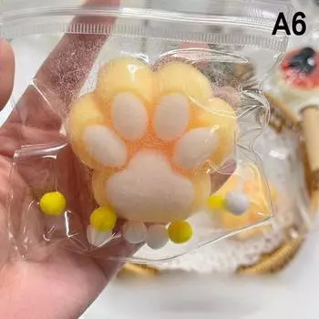 Милые игрушки-лапки для кошек Мягкие расслабляющие игрушки для кошек Щипающие лапки для кошек Забавный подарок Липкая декомпрессионная игрушка Медленно отскакивающая игрушка для кошек