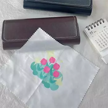 Милые Ins мультфильм тюльпан близорукость очки салфетка для чистки девушка креативный мобильный телефон экран чистка полотенце футляр для очков аксессуары