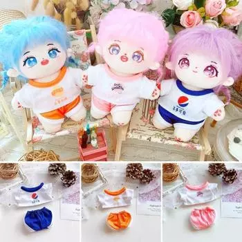Милые изысканные ролевые игрушки модные хлопковые мягкие куклы футболка брюки комплект одежды подарок на день рождения кукла оранжевый