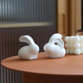 Милые керамические фигурки кроликов Kawaii Заяц Банни садовый дом украшения с животными Пасхальное украшение для дома и комнаты