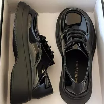 Милые классные кожаные туфли в британском стиле, женская обувь, новые кожаные мокасины двойного назначения на толстой подошве, японские туфли Мэри Джейн 35