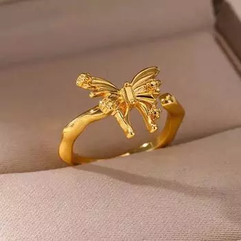 Милые кольца-бабочки для женщин, открытые регулируемые кольца золотого цвета, женские модные украшения для свадебной вечеринки, подарок на день рождения, anillos