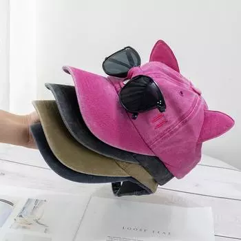 Милые кошачьи ушки (Паровой хлеб в форме кошачьих ушек) Бейсболка с солнцезащитными очками Pilot, весна-лето, корейская версия 56-58cm