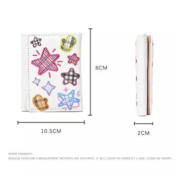 Милые кошельки для женщин, вышитые звездами, складные короткие застежки, маленькие держатели для монет и карт, клатч, женский кошелек