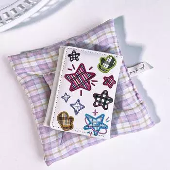 Милые кошельки для женщин, вышитые звездами, складные короткие застежки, маленькие держатели для монет и карт, клатч, новый женский кошелек OneSize