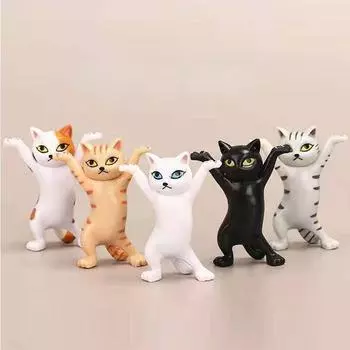 Милые кошки держатель для ручек забавная кошка кукла украшения пластиковые поделки наушники поддержка комната офисный стол украшения дома аксессуары