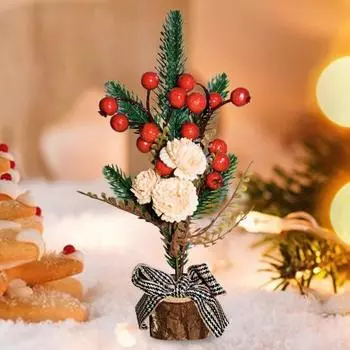 Милые, красивые, яркие цвета, рождественские сосновые ветки, искусственное миниатюрное дерево, украшение для рабочего стола, домашний декор для вечеринки