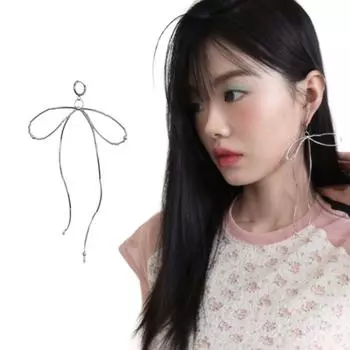 Милые крутые висячие серьги, простые серьги-подвески с бантом и лентами, эффектные ювелирные изделия, модные маленькие серьги-кольца